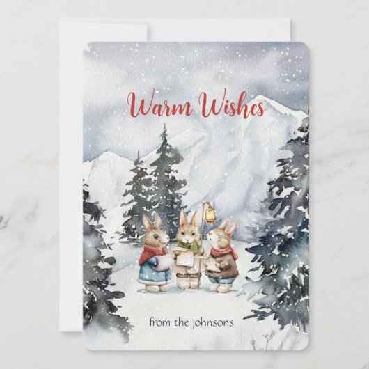 Jolly Singing Rabbits Feiertagskarte (Vorderseite)