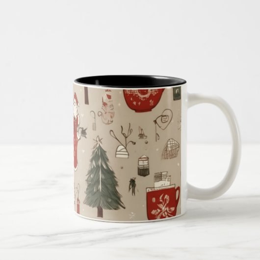 Jolly Sips: Weihnachts-Kaffee-Tasse Zweifarbige Tasse (Rechts)