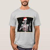 Jolly Skeleton Sips: Einzigartiger Weihnachtskaffe T-Shirt (Vorderseite)