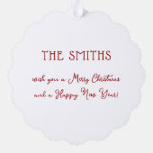 Jolly Smilly Santa Watercolor Weihnachtskranz Ornament Karte (Rückseite)