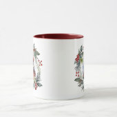 Jolly Smilly Santa Watercolor Weihnachtskranz Tasse (Zentrum)