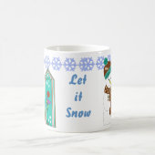 Jolly Snowman and Bird Houses Kaffeetasse (Mittel)