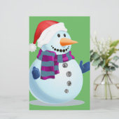Jolly Snowman Briefpapier (Stehend Vorderseite)