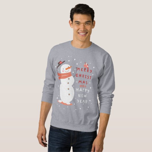 Jolly Snowman Christmas - Warme Wünsche Sweatshirt (Vorne ganz)