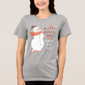 Jolly Snowman Christmas - Warme Wünsche Tri-Blend Shirt (Vorderseite)