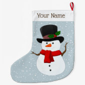 Jolly Snowman Design Christmas Strumpf Großer Weihnachtsstrumpf (Rückseite)