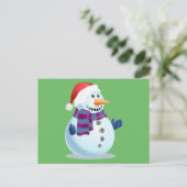 Jolly Snowman Feiertagspostkarte (Stehend Vorderseite)