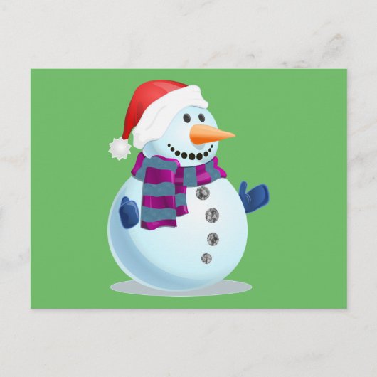 Jolly Snowman Feiertagspostkarte (Vorderseite)