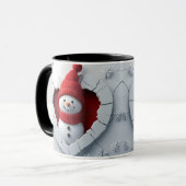 Jolly Snowman Heart Tasse (Vorderseite Links)