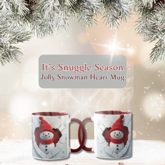 Jolly Snowman Heart Tasse