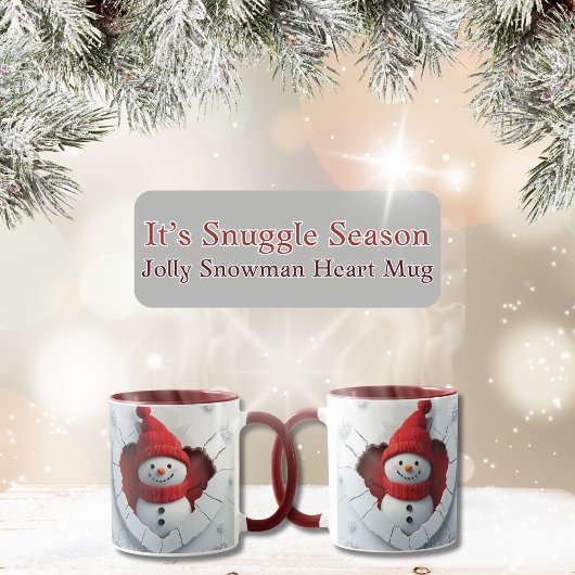Jolly Snowman Heart Tasse