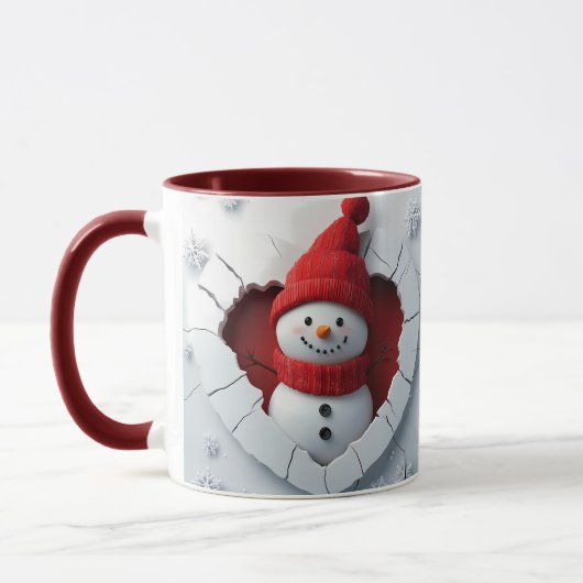Jolly Snowman Heart Tasse (Links)
