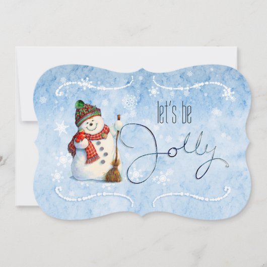 Jolly Snowman Holiday Party ID841 Einladung (Vorderseite)