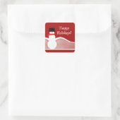 Jolly Snowman Holiday Square Stickers (Tasche)