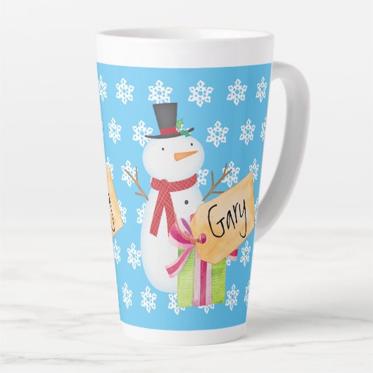 Jolly Snowman mit einem Weihnachtsgeschenk Milchtasse (Rechte Ecke)