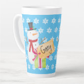 Jolly Snowman mit einem Weihnachtsgeschenk Milchtasse (Linke Ecke)