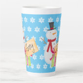 Jolly Snowman mit einem Weihnachtsgeschenk Milchtasse (Vorderseite)