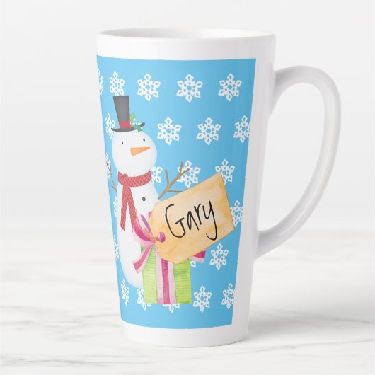 Jolly Snowman mit einem Weihnachtsgeschenk Milchtasse (Rechts)