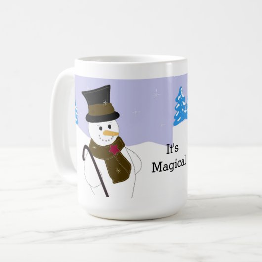 Jolly Snowman mit Sprichwort Kaffeetasse (Vorderseite Links)