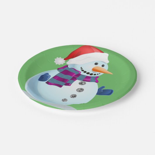 Jolly Snowman Pappteller (Schrägansicht)