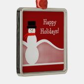 Jolly Snowman Premium Square Ornament (Rechts)