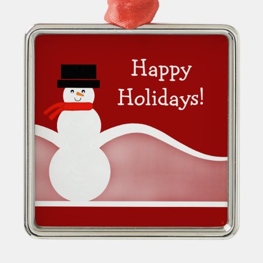 Jolly Snowman Premium Square Ornament (Vorne)