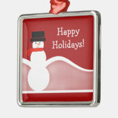 Jolly Snowman Premium Square Ornament (Links)