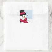 Jolly Snowman Quadratischer Aufkleber (Tasche)