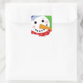 Jolly Snowman Quadratischer Aufkleber (Tasche)