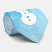 Jolly Snowman Santa Cap Textured Blue mit Namen Krawatte (Gerollt)