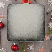 Jolly Squirrel with Santa Hat Square Ornament Aus Metall