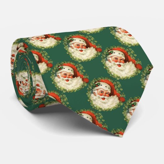 Jolly St Nicholas Pattern Weihnachten Krawatte (Gerollt)