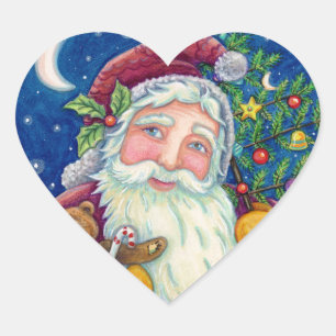 JOLLY ST NICK & TEDDYBAR, ALTE, SCHNELLE KRISTMAS Herz-Aufkleber