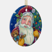 JOLLY ST NICK & TEDDYBAR, ALTE, SCHNELLE KRISTMAS KERAMIK ORNAMENT (Rechts)