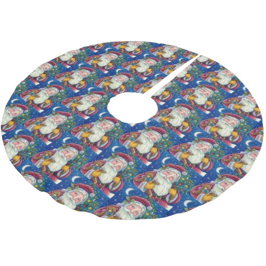 JOLLY ST NICK & TEDDYBAR, ALTE, SCHNELLE KRISTMAS POLYESTER WEIHNACHTSBAUMDECKE (Schrägansicht)