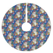 JOLLY ST NICK & TEDDYBAR, ALTE, SCHNELLE KRISTMAS POLYESTER WEIHNACHTSBAUMDECKE (Vorderseite)