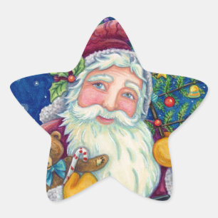 JOLLY ST NICK & TEDDYBAR, ALTE, SCHNELLE KRISTMAS Stern-Aufkleber