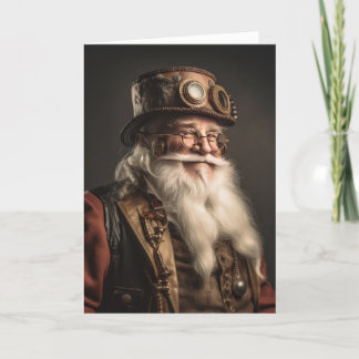 Jolly Steampunk Santa Feiertagskarte