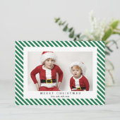 Jolly Stripes Frohe Weihnachtsfotokarte Feiertagskarte (Stehend Vorderseite)