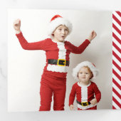 Jolly Stripes Weihnachtsfeiertag Trifold Fotokarte Dreifach Gefaltete Urlaubskarte (Innen Erste Seite)