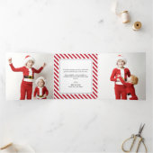 Jolly Stripes Weihnachtsfeiertag Trifold Fotokarte Dreifach Gefaltete Urlaubskarte (Innenseite)
