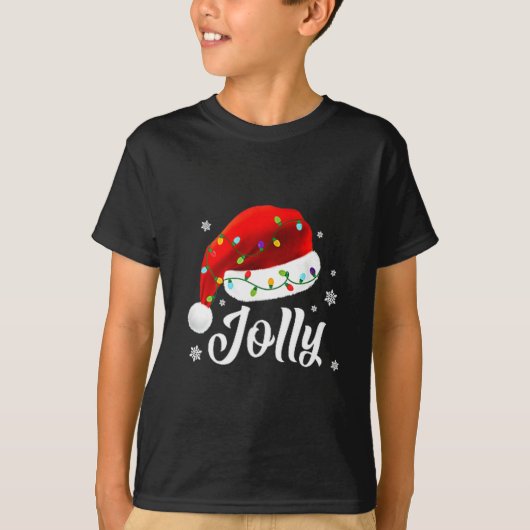 Jolly Subtle Minimal Christmas Funny Holiday Party T-Shirt (Vorderseite)