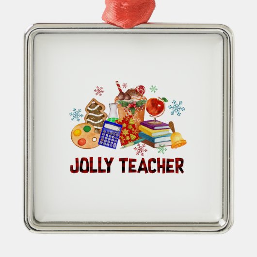Jolly Teacher Ornament Aus Metall (Vorne)