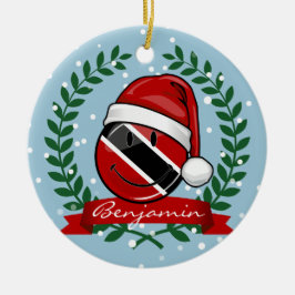 Jolly Trinidad Flag Weihnachtsstil Keramikornament