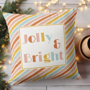 Jolly und Bright farbenfrohe Streifen Weihnachten Kissen