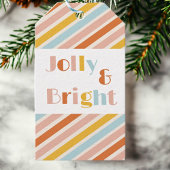 Jolly und Bright Streifen von und nach Weihnachten Geschenkanhänger