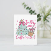 Jolly und Caffeinated Feiertagskarte (Stehend Vorderseite)
