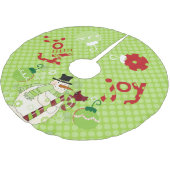 Jolly und Joy Snowman Holiday Tree Skirt Polyester Weihnachtsbaumdecke (Schrägansicht)