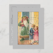 Jolly Viktorianisch Father Christmas with Children Postkarte (Vorne/Hinten)