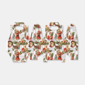 Jolly Vintag Santa, Holly & Music Collage Geschenkschachtel (Ungefaltet)